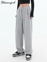 Winter Warm Sweatpants For Women High Waist Jogger Velvet Wide Leg Trousers Women's Sports Pants Autumn Fleece Sweatpants Women 6