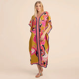 Women's Kaftan Dress | Plus Size Beach Cover Up | Summer Kimono Robe