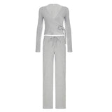 Women’s Flare-Sleeve Cardigan & Wide-Leg Trouser Set