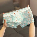 1pcs Sexy Mesh Boxer Men Underwear See Through Transparent Shorts Male Print Panties Plus Size Underpants U Convex Lingerie 6XL 5