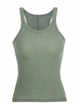 Solid Color Basic Ribbed Knitted Tank Top Women Summer Vintage Sleeveless Camis 90s Cool Girls Streetwear Green Soft Tees 6