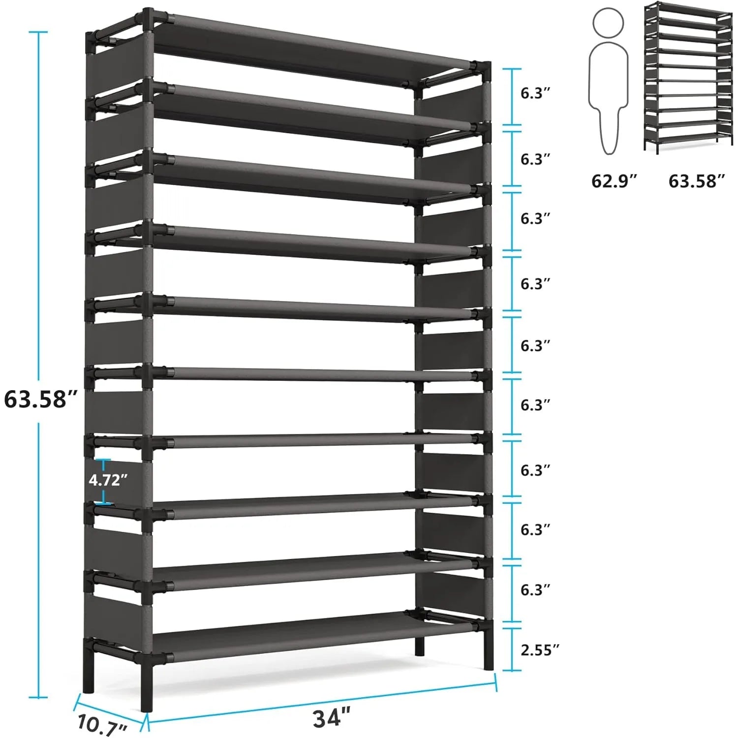 Multi-layer storage Rack, Large Capacity Organizer, bedroom furniture Shoe Shelf for 50 Pair, Book shelf, Versatile usage 3