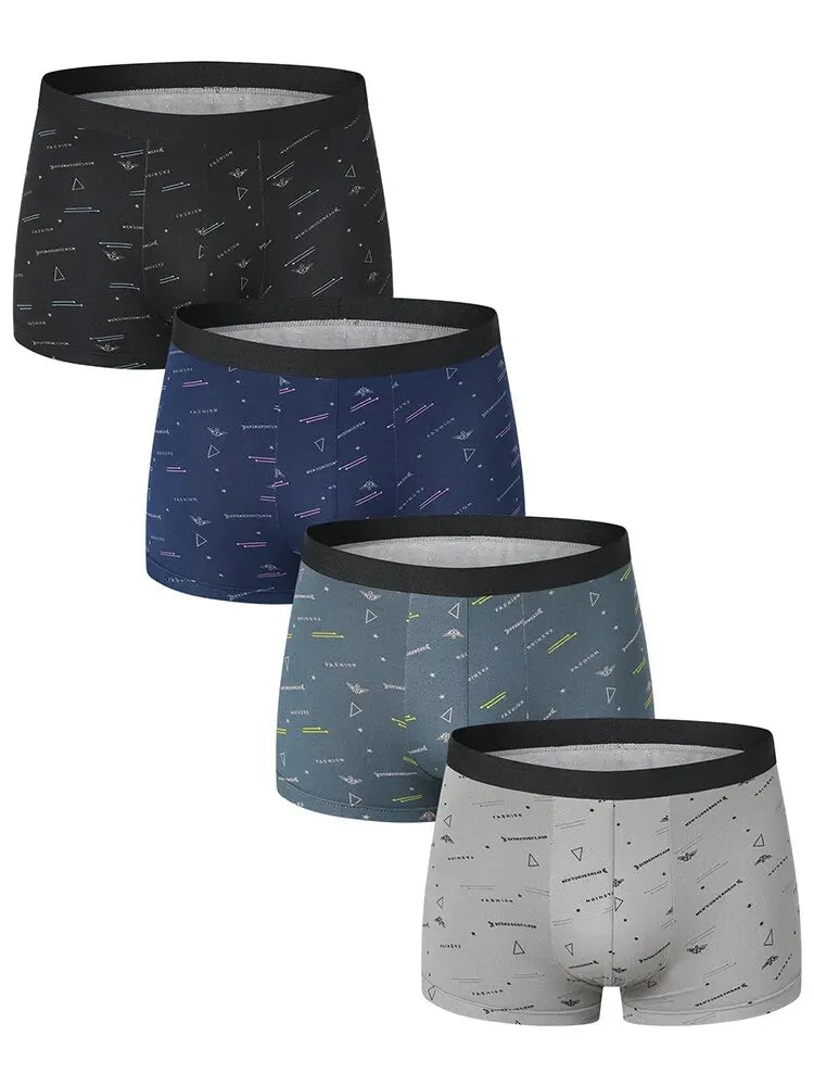 4-Pack-European-and-American-Size-MEN-S-FASHION-Printed-Boxer-Underwear-Comfortable-Swimming-Trunks-Oversized