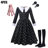 Girls' Gothic Black Mesh Fluffy Dress