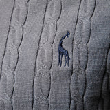 Mens Giraffe Embroidery Cotton Sweaters Round Neck 4