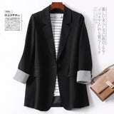 Blazers-Women-Trendy-Patchwork-Korean-Chic-Spring-Loose-Pockets-Lady-Elegant-Coats-Single-Button-Minimalist-Outwear