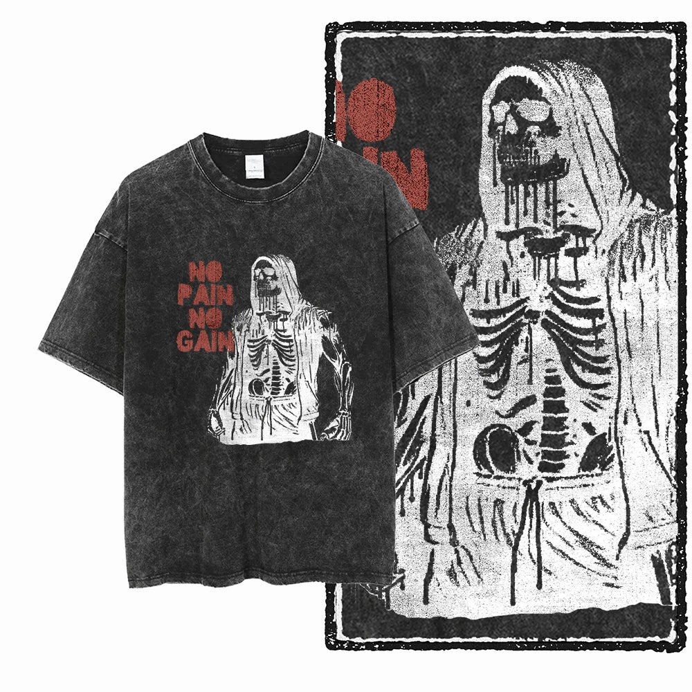 YG BODY BUILDING  Printed Cotton Acid Washed Graphic Unisex T Shirt Cool CROSSFIT Streetwear Men Tshirts Big Size Tee for men 2