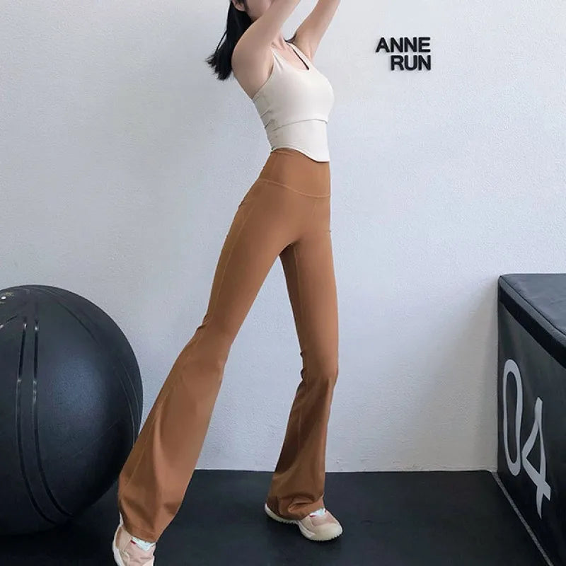 Woman's Sexy Open Crotch Leggings Hidden Zippers Flare Hot Pants Gym Crotchless Booty Lift Dance High Rise Outdoor Sex Trouser 7