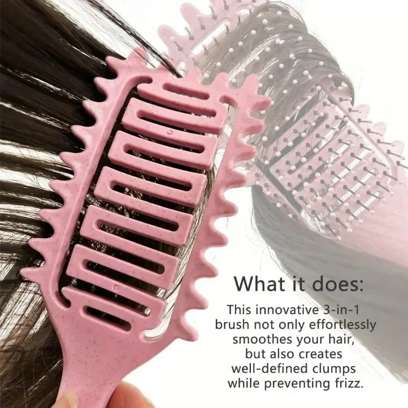 Curl Define Styling Brush Hollow Out Detangling Hair Brush Tangled Wet Curly Hair Comb Shaping Curls Barber Hairdressing Tools 2