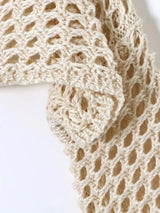 Women Crochet Knit Hollow Out Crop Top Long Sleeve Shrug Sweater Mesh Cover Ups Cardigan Streetwear Pullover Women Clothes Y2k 5
