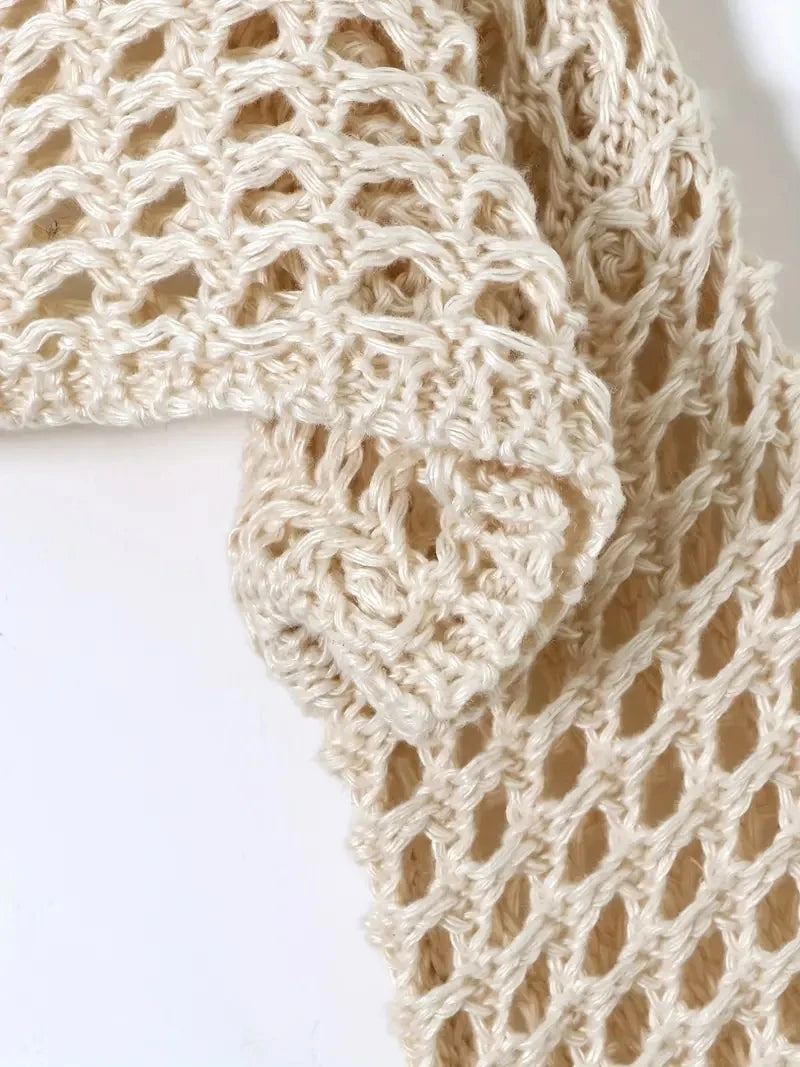 Women Crochet Knit Hollow Out Crop Top Long Sleeve Shrug Sweater Mesh Cover Ups Cardigan Streetwear Pullover Women Clothes Y2k 5