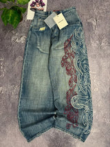 Y2K Embroidered Baggy Jeans