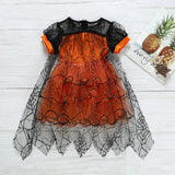 Baby Halloween Costume Girls Princess Spider Mesh Dress Children Vampire Performance Elegant Clothes Witch Dresses 1-6 Y 3