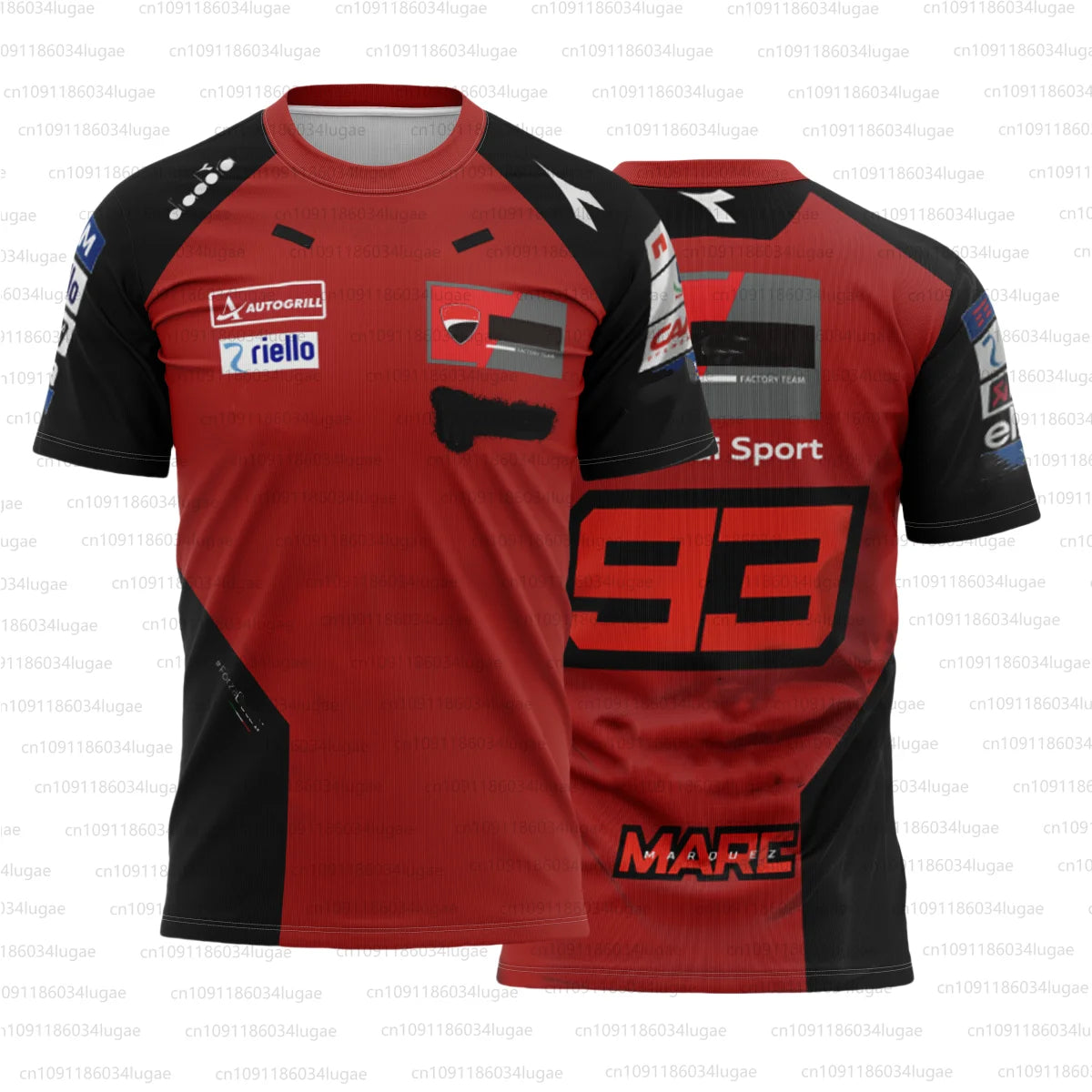 2025 Men's Women's Limited Edition Outdoor Sports Marc Mírquez Salute Design Breathable Leisure Retro Racing T-shirt O Neck Top