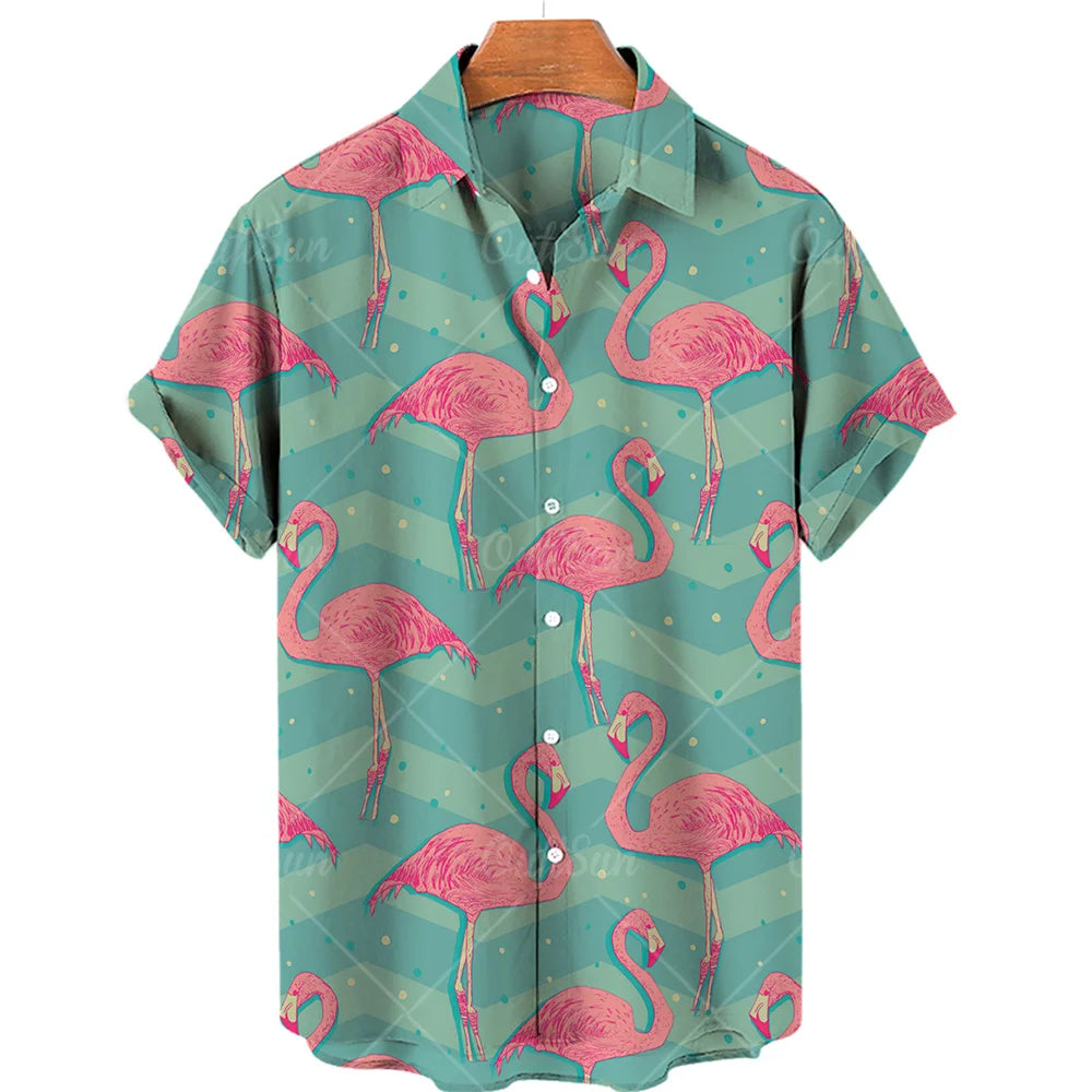 Duck 3d Print Shirts Men Fashion Hawaiian Shirt Short Sleeve Casual Beach Shirts 4