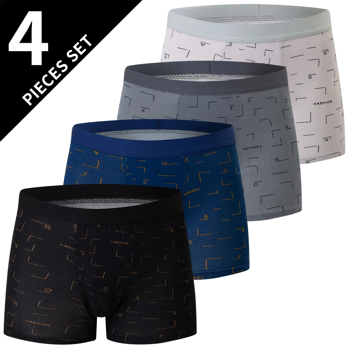 Men’s 4-Pack Fashion Print Boxer Briefs