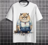 Men’s Oversized Funny Cat Graphic Tee