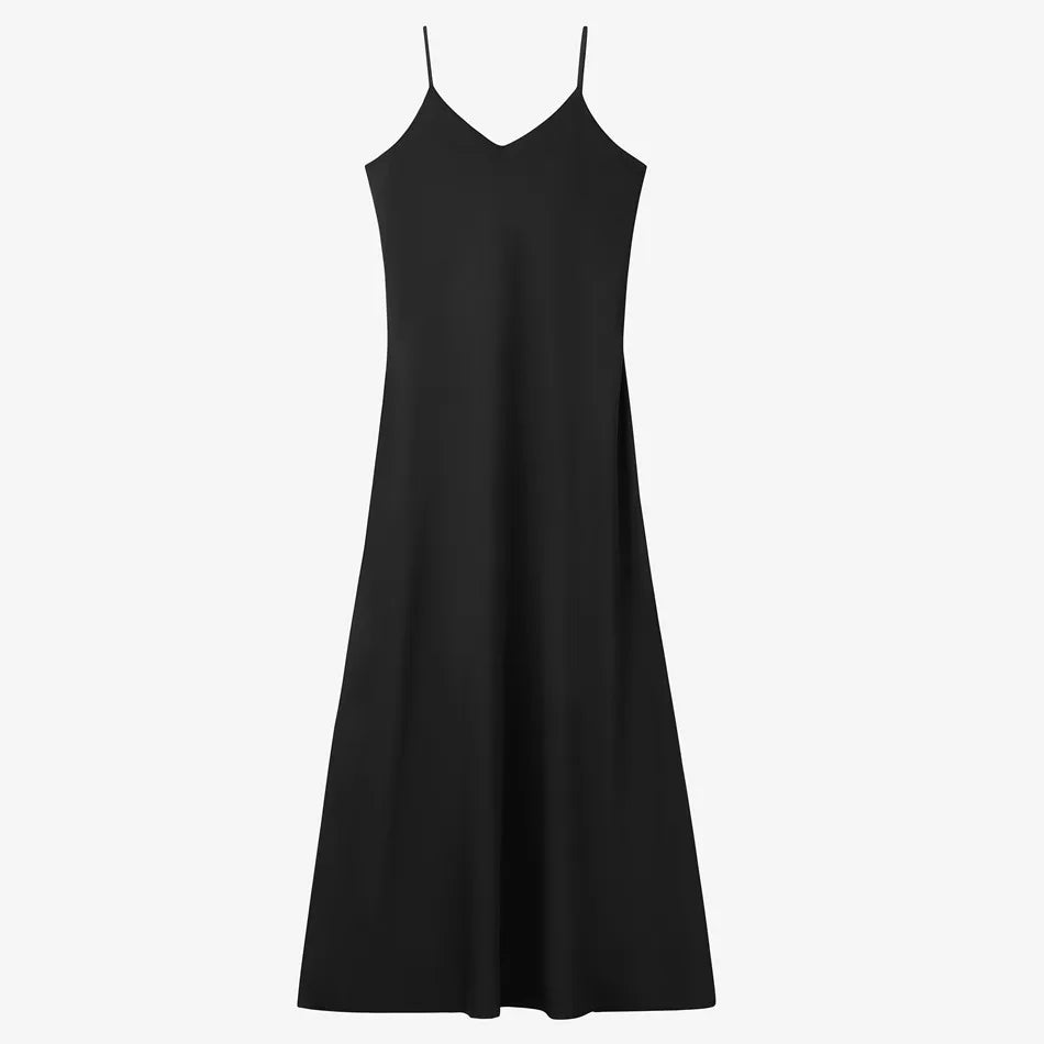 AS-2024-woman-clothing-high-Stretch-ribbing-closed-fit-wrap-tops-Matte-Satin-dress-Maxi-matching