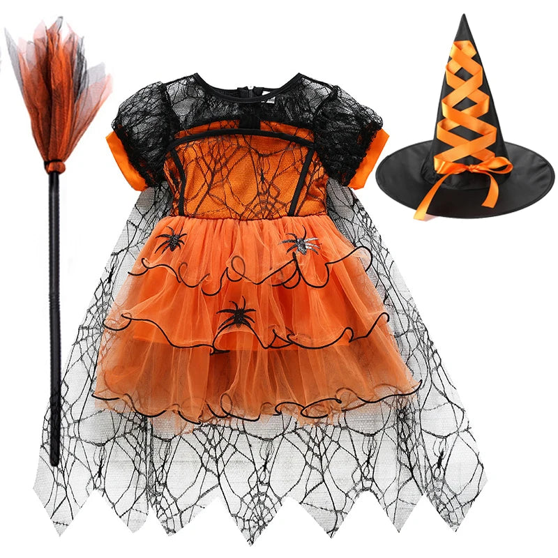 Toddler Girls' Enchanting Princess Spider Mesh Dress