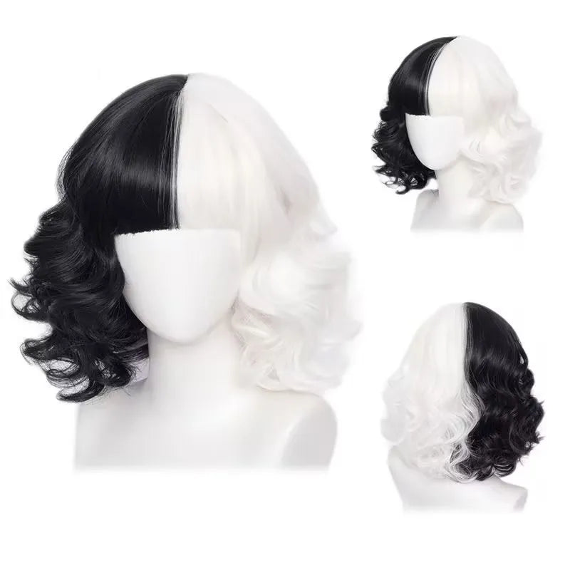 2025 Classic Girl Cosplay Clown Pure White + Black Princess Puffed Skirt Halloween Easter Festival Party Dress+ Accessories Set 6