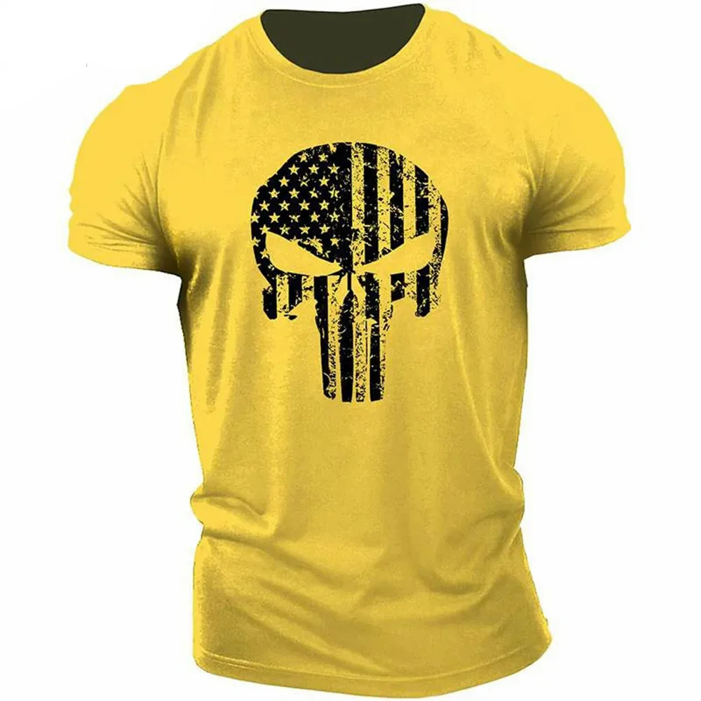 Men’s Patriotic Skull 3D Print T-Shirt