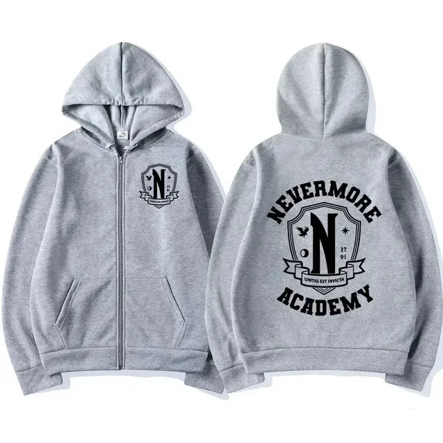 Unisex College Graphic Zip-Up Hoodie