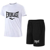 EVERLAST Men's T-shirt + Shorts 2pcs Set Leisure Breath Short Sleeve Sport Jogging Gym Brand Print Clothing 3