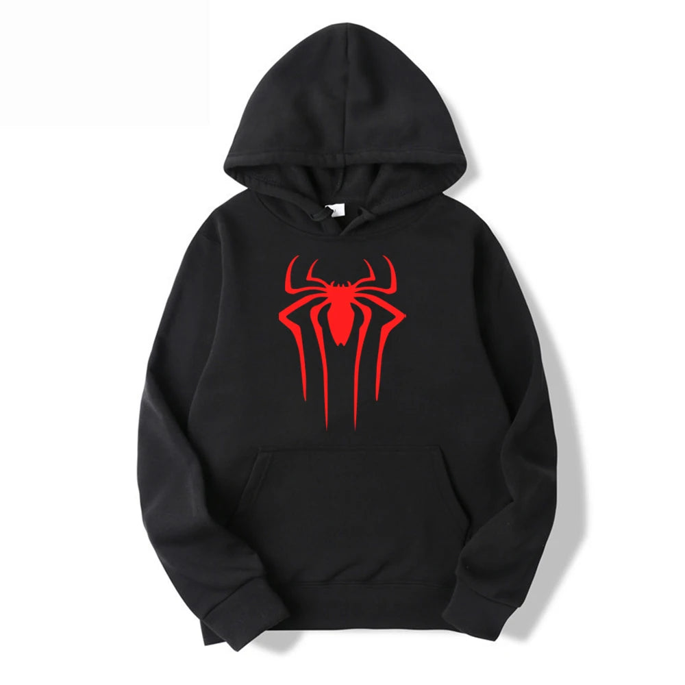 Fashion brand Men's Hoodie Casual Hoodie Sweatshirt Men's/Women's top Solid color printed spider hoodie sweatshirt