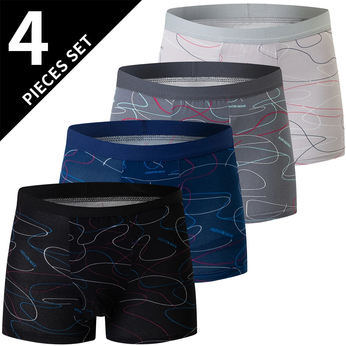 Men’s 4-Pack Fashion Print Boxer Briefs