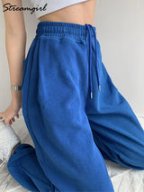 Winter Warm Sweatpants For Women High Waist Jogger Velvet Wide Leg Trousers Women's Sports Pants Autumn Fleece Sweatpants Women 1