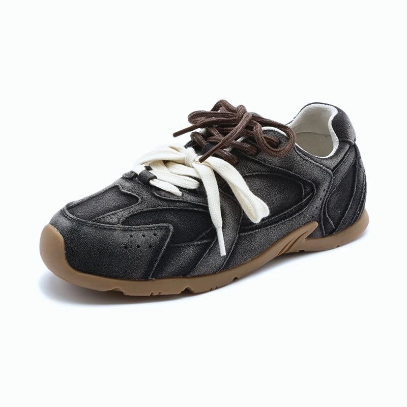 Women Sneakers New Genuine Leather Retro German Training Shoes Women Winter Velvet Fur Flat Casual Shoes Women 4