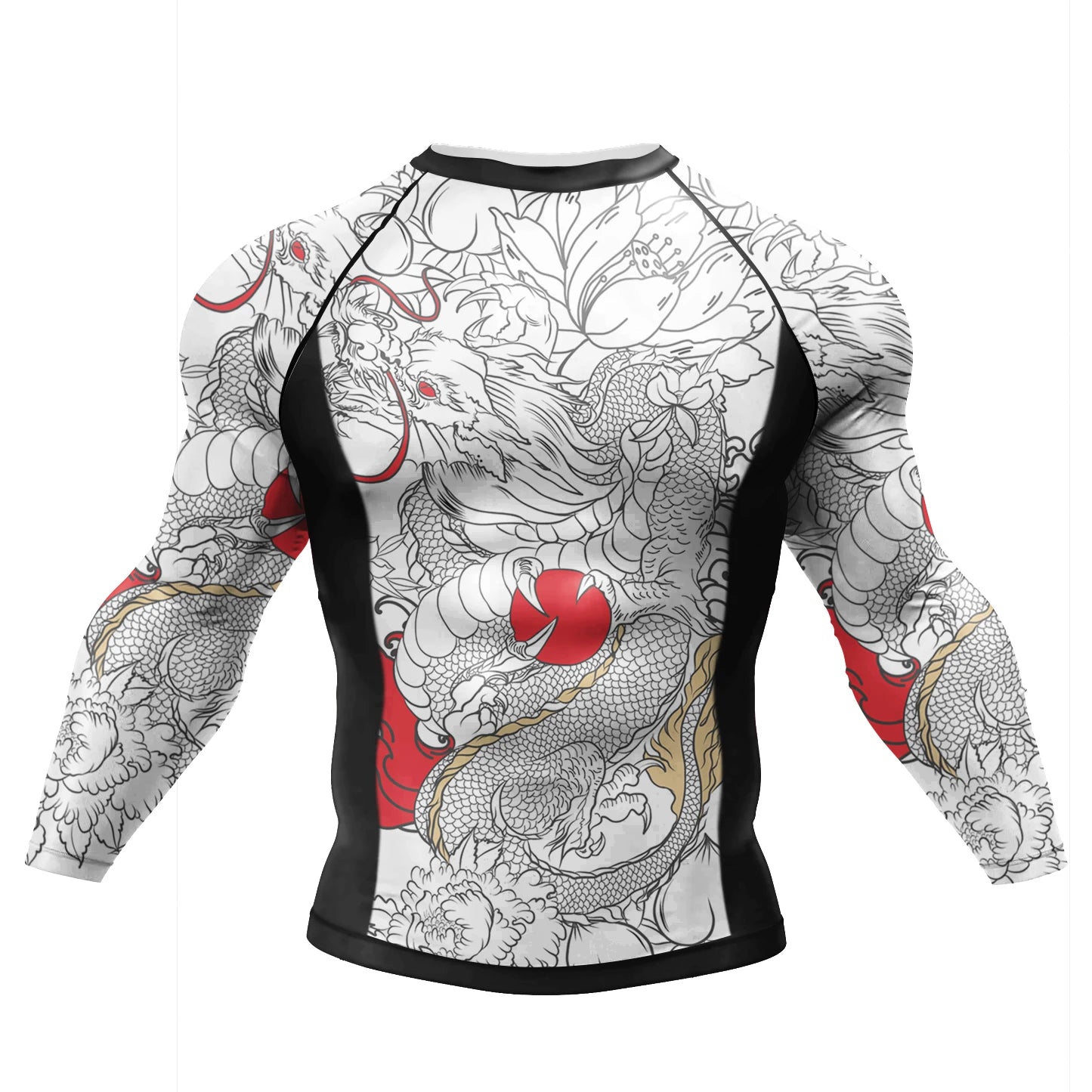 Custom Tattoo Long Sleeve Compression T-Shirt | Men’s Performance Rashguard for Gym & Martial Arts