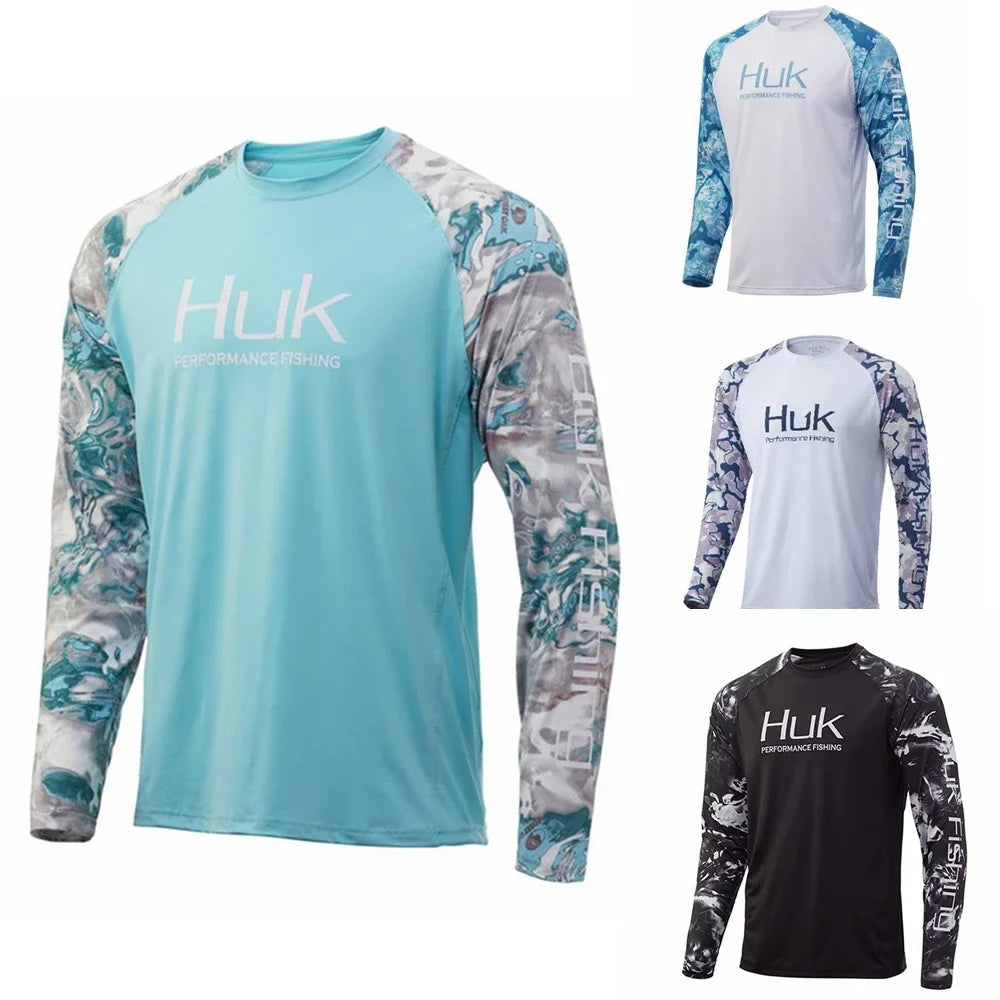 HUK Fishing Shirts Long Sleeve Uv Protection Clothing Mens Outdoor Summer Jersey Upf 50 Clothes Performance Breathable Fishing 4