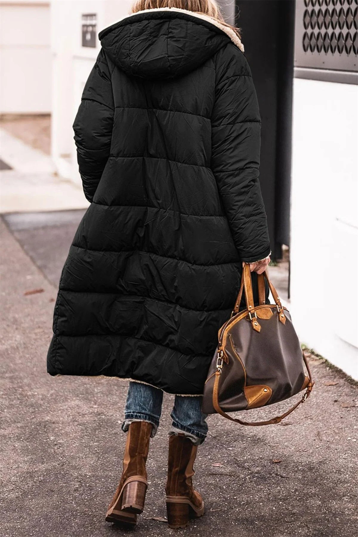 Reversible Winter Hooded Puffer Coat