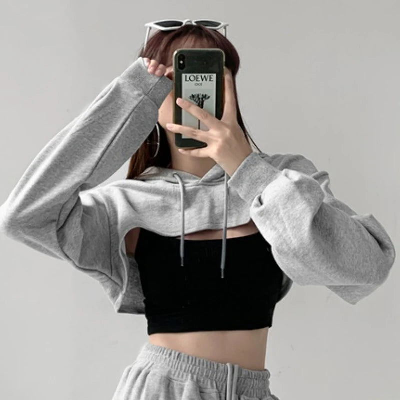 Hoodies Womens Spring Hot Sexy Ladies Loose Leisure Fit European Style Trendy Solid New Chic All-match Simple Soft Daily Design 2