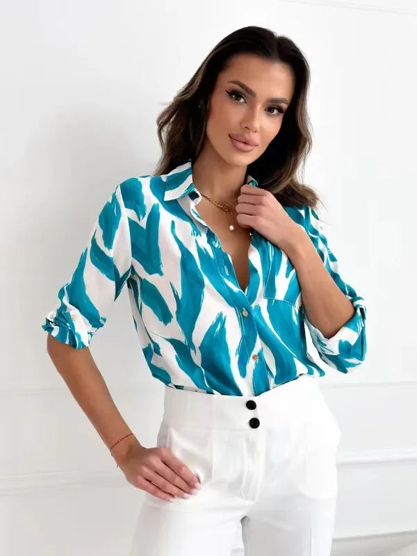 Elegant Floral Commuter Blouse