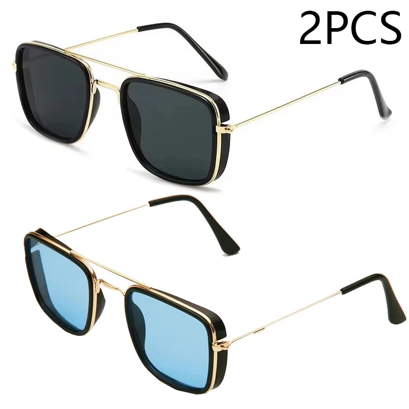 Retro Small Square Metal Sunglasses