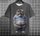 Men’s Oversized Funny Cat Graphic Tee