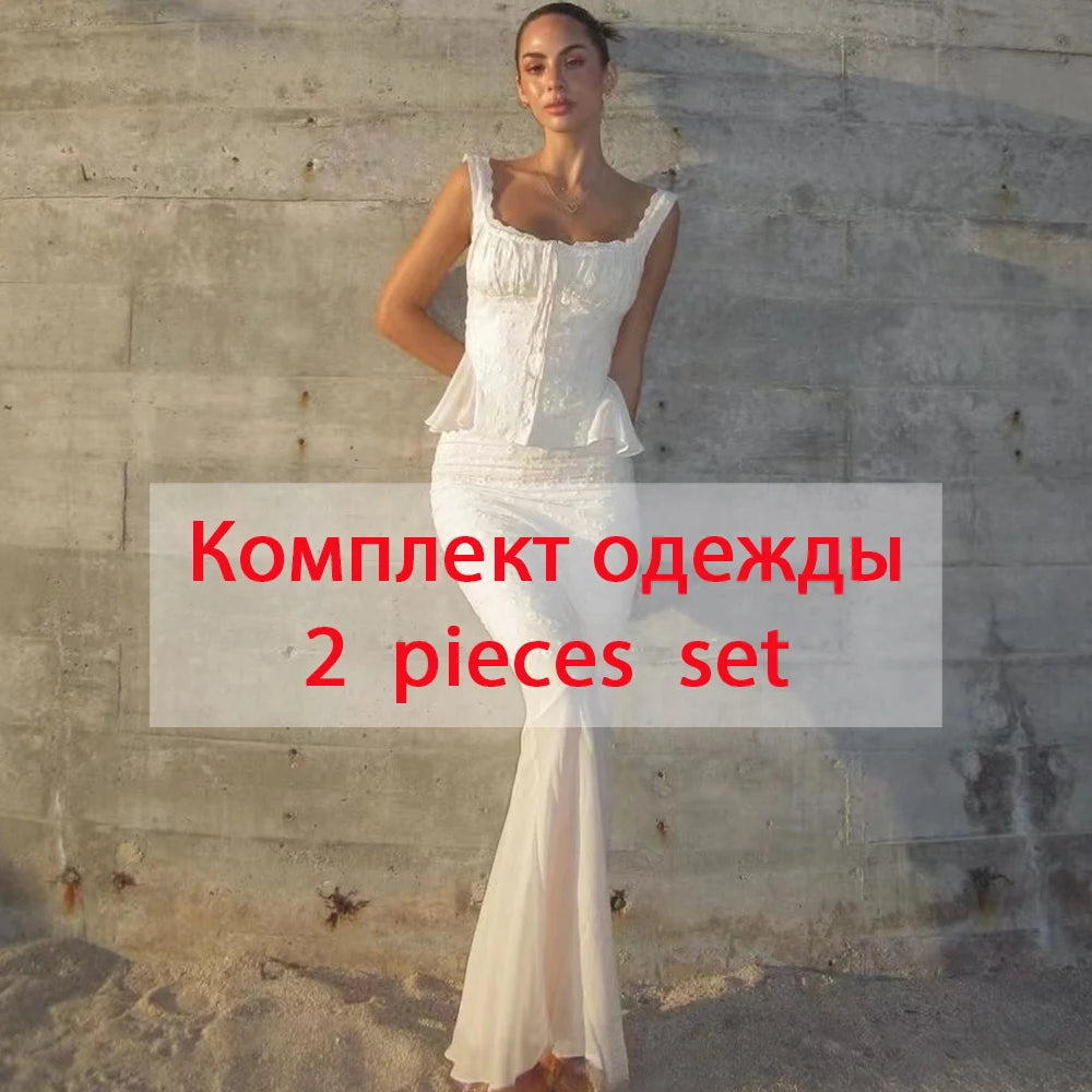 Elegant Summer 2-Piece Mermaid Maxi Set