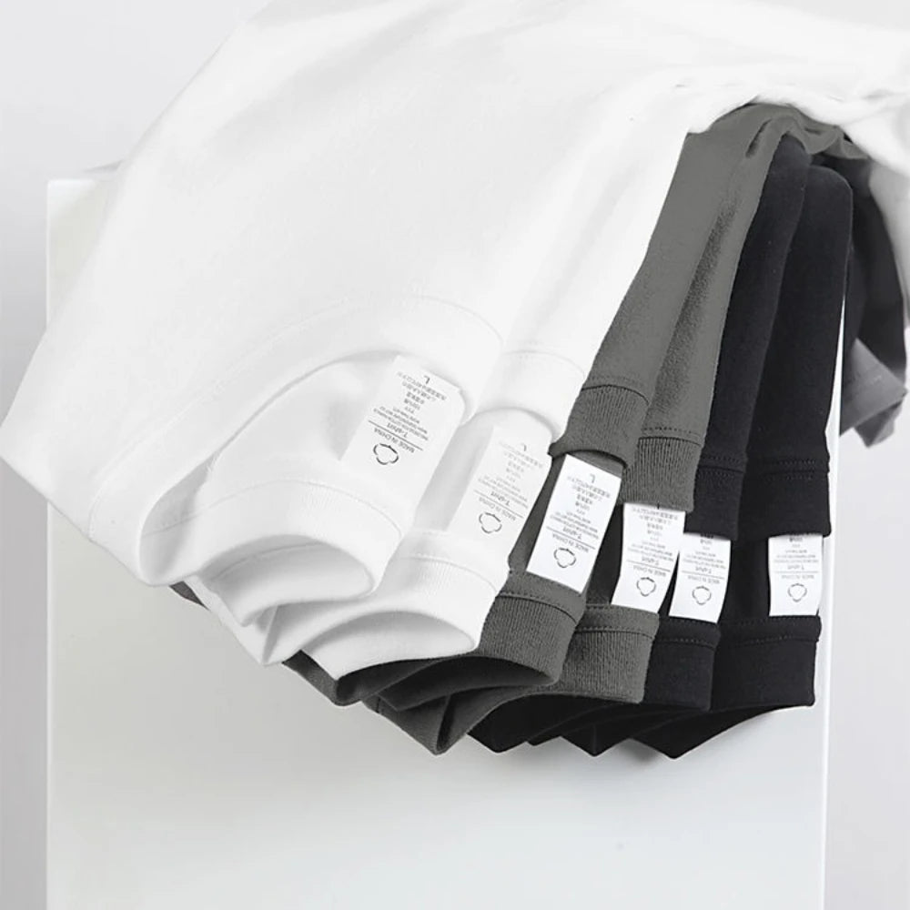 2PCS 100% Cotton Solid T Shirts Men's and Women's Short Sleeve White Tees Casual Breathable Loose Round Neck T-shirt Couple Tops 2