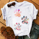 Unisex Colorful Heart & Paw Print T-Shirt