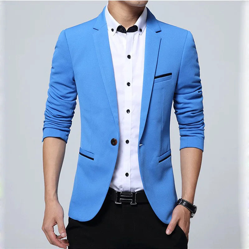 Men's Casual Blazer 2025 Autumn New Fashion Slim Business Suit Coat Gentleman 5