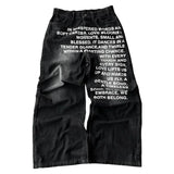 Y2K Vintage Letter Pattern Wide-Leg Jeans