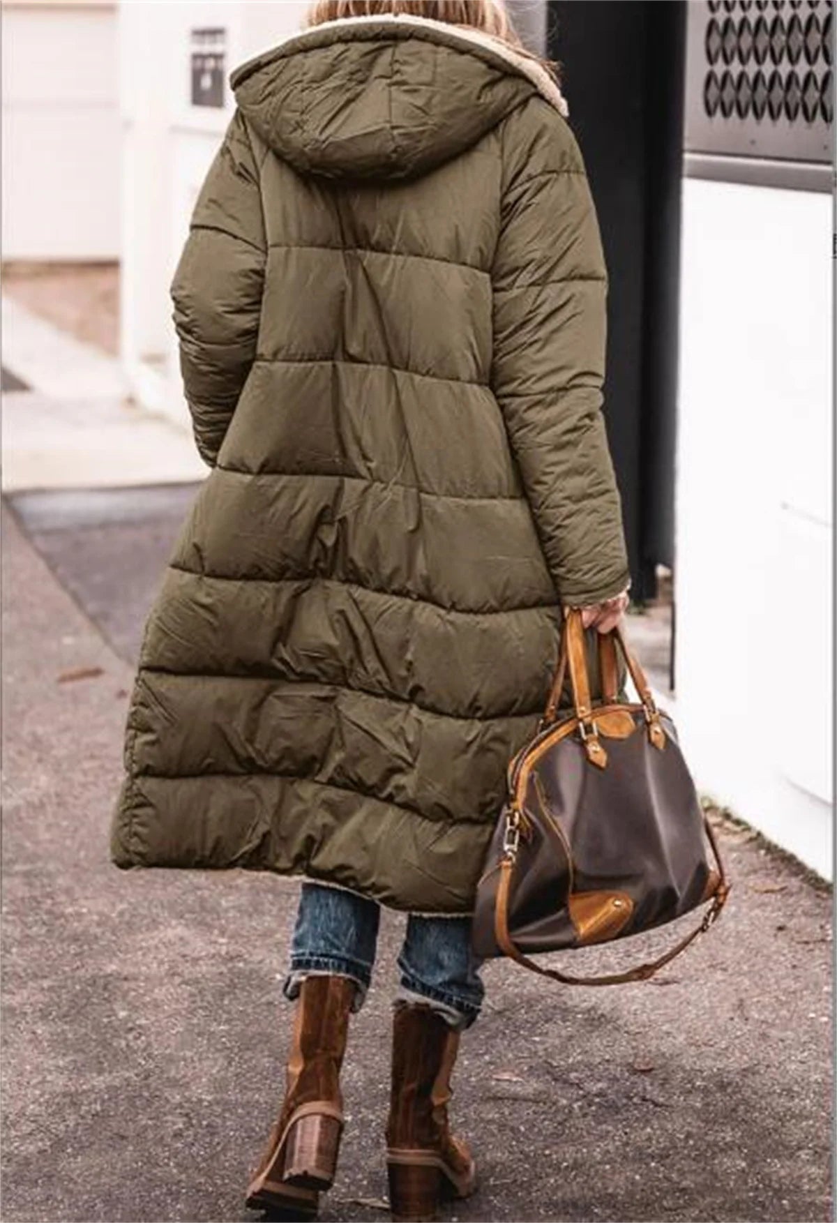 Reversible Winter Hooded Puffer Coat