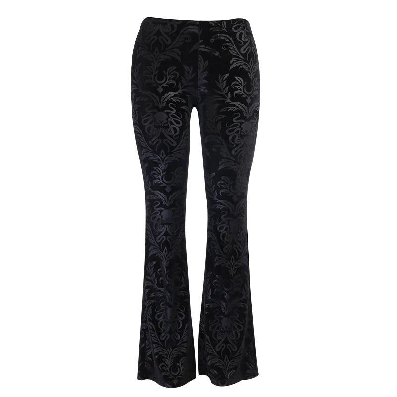 Y2K-Gothic-Black-Velvet-Lace-Mesh-Flare-Pants-Sexy-Harajuku-Aesthetic-See-Through-Emo-Pants-Vintage