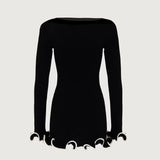 TARUXY-Autumn-New-Knitted-Mini-Dress-For-Women-Fungus-Contrast-Color-Slim-Sweater-Dress-Elegant-Female