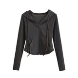 Women’s Slim-Fit Cropped Zip-Up Hoodie