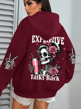 Expensive Talks Back Funny Printing Womens Hoodie Loose Multicolor Pullovers Fleece Autumn Sportswear Casual Pocket Hoody 2