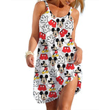 Disney-Mickey Minnie Dresses for Women Soft Women's Beach Dresses Summer Fashion Sling Print Sexy Skinny Seaside Casual Oversize 3