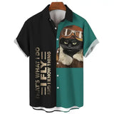 Fashion-Men-s-Clothing-Cool-Samurai-Cat-Tops-Summer-New-Men-s-Clothing-Casual-Short-Sleeved
